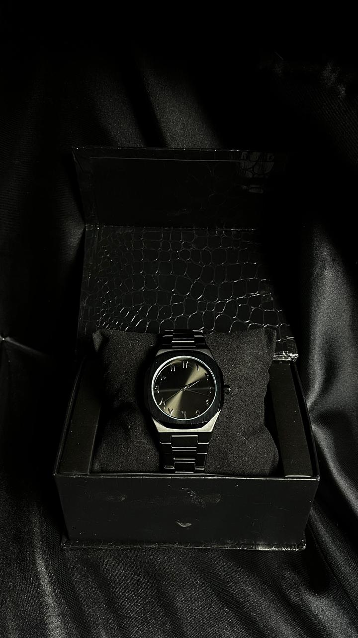 Black Arabic Aura Men's Watch in Stainless Steel