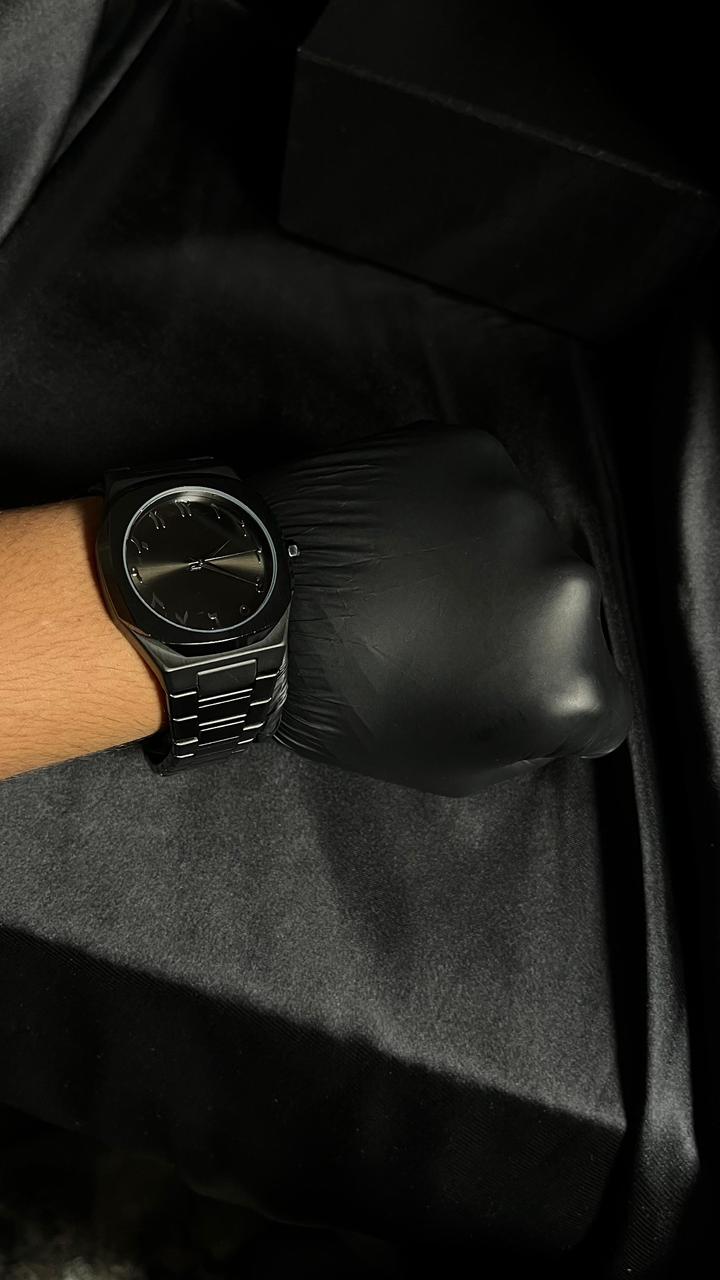 Black Arabic Aura Men's Watch in Stainless Steel